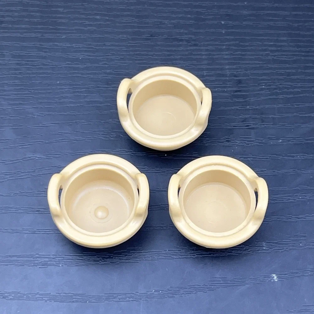 Vintage Playmobil Western Indian Camp 4431 Cooking Stand Clay Bowls Lot of 3